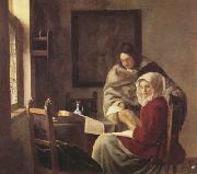 Jan Vermeer Girt interrupted at her music (mk30) Spain oil painting artist